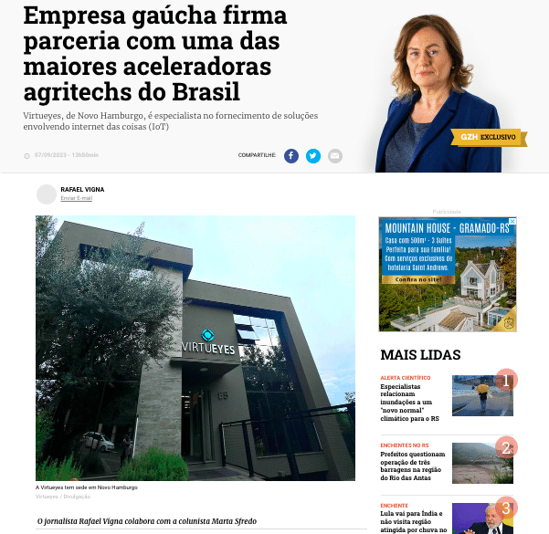 Virtueyes é destaque na coluna de Marta Sfredo, em Zero Hora
